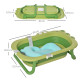 Foldable Baby Bath Tub, Ergonomic, Secure, Non-Slip, Portable with Infant Cushion, for 0-3 Years, Green | Aosom UK