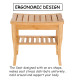 45cm 2-Tier Slatted Shower Bench Storage Seat w/ 4 Legs Comfortable Safe Bathroom Stool Spa Bath Organiser