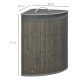 Bamboo Laundry Basket with Lid, 55 Litres Laundry Hamper with Removable Washable Lining,  Corner Washing Baskets, 38 x 38 x 57cm