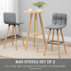 Bar stool Set of 2 Armless Button-Tufted Counter Height Bar Chairs with Wood Legs &amp; Footrest, Grey