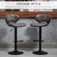 Adjustable Bar Stools Set of 2, Swivel Leathaire Upholstered Barstools with Large Seat, Breakfast Bar Chairs with Back, Footrest