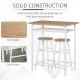 Bar Table Set, Bar Table and Stools Set, Footrest and Storage Shelf, for Kitchen, Dining Room, Pub, Cafe, White and Oak