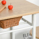 Bar Table Set, Bar Table and Stools Set, Footrest and Storage Shelf, for Kitchen, Dining Room, Pub, Cafe, White and Oak