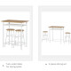 Bar Table Set, Bar Table and Stools Set, Footrest and Storage Shelf, for Kitchen, Dining Room, Pub, Cafe, White and Oak