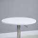 Bar Table Φ60cm Adjustable Height Round Bistro Table w/ Swivel Top Metal Frame Counter Surface Stylish Kitchen Conservatory Whit