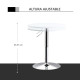 Bar Table Φ60cm Adjustable Height Round Bistro Table w/ Swivel Top Metal Frame Counter Surface Stylish Kitchen Conservatory Whit