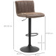 Adjustable Barstools Set of 2, Swivel Counter Bar Chairs, Bar Stools with Footrest, PU Leather, Gas Lift, Brown