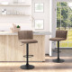 Adjustable Barstools Set of 2, Swivel Counter Bar Chairs, Bar Stools with Footrest, PU Leather, Gas Lift, Brown