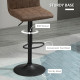 Adjustable Barstools Set of 2, Swivel Counter Bar Chairs, Bar Stools with Footrest, PU Leather, Gas Lift, Brown