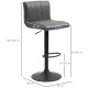 Adjustable Barstools Set of 2, Swivel Counter Bar Chairs, Bar Stools with Footrest, PU Leather, Gas Lift, Grey