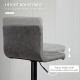 Adjustable Barstools Set of 2, Swivel Counter Bar Chairs, Bar Stools with Footrest, PU Leather, Gas Lift, Grey