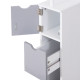 Tall Bathroom Cabinet, Freestanding Bathroom Storage Cabinet with 2-Tier Shelf and Drawers, Narrow Cupboard Storage Unit, White,