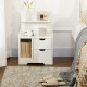 Bedside Table, Small Bedside Cabinet with 2 Drawers and Storage Shelves, Accent Table for Living Room, Bedroom, White