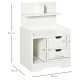 Bedside Table, Small Bedside Cabinet with 2 Drawers and Storage Shelves, Accent Table for Living Room, Bedroom, White