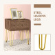 Bedside Table with Drawer, Wooden Nightstand, Modern Sofa Side Table with Gold Tone Metal Legs for Bedroom