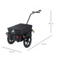 Cargo Trailer Bike Stroller Garden Trolley W/Carrier Utility Luggage &amp; Wheels Black