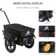 Cargo Trailer Bike Stroller Garden Trolley W/Carrier Utility Luggage &amp; Wheels Black