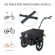 Cargo Trailer Bike Stroller Garden Trolley W/Carrier Utility Luggage &amp; Wheels Black