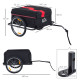 Two-Wheel Bicycle Large Cargo Wagon Trailer Oxford Fabric, Folding Storage, &amp; Removable Cover, Red&amp;Black