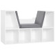 Bookcase Storage Shelf with Cushioned Reading Seat, Cube Bookshelf Organizer for Bedroom Living Room, White