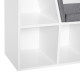 Bookcase Storage Shelf with Cushioned Reading Seat, Cube Bookshelf Organizer for Bedroom Living Room, White