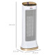 2000W Electric Heater, PTC Ceramic Portable Fan Heater with Overheating &amp; Tip-Over Protection, 45° Oscillating Energy Efficient 