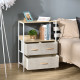 3 Drawer Storage Chest Unit Home Cabinet w/ Shelves Home Living Room Bedroom Entryway Living Furniture, Light Grey