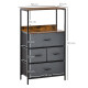 4 Drawer Storage Chest Unit Home Cabinet w/ Shelves Home Living Room Bedroom Entryway Living Furniture, Black