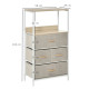 4 Drawer Storage Chest Unit Home Cabinet w/ Shelves Home Living Room Bedroom Entryway Living Furniture, Light Grey