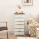 Bedroom Chest of Drawers, 6-Drawer Dresser, Tall Storage Drawer Unit with Steel Frame for Living Room, White