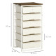 Bedroom Chest of Drawers, 6-Drawer Dresser, Tall Storage Drawer Unit with Steel Frame for Living Room, White