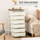 Bedroom Chest of Drawers, 6-Drawer Dresser, Tall Storage Drawer Unit with Steel Frame for Living Room, White