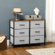 Fabric Chest of Drawers, Storage Drawers, Industrial Bedroom Dresser with 6 Fabric Drawers, Steel Frame and Wooden Top for Nurse