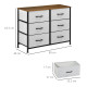 Fabric Chest of Drawers, Storage Drawers, Industrial Bedroom Dresser with 6 Fabric Drawers, Steel Frame and Wooden Top for Nurse