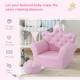 Children Kids Sofa Set Armchair Chair Seat with Free Footstool PU Leather for Girls 58L x 40.5W x 49H cm Pink