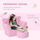 Children Kids Sofa Set Armchair Chair Seat with Free Footstool PU Leather for Girls 58L x 40.5W x 49H cm Pink