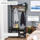 Coat Rack Stand Shoe Storage Bench with 9 Hooks Shelves for Bedroom Living Room Entryway Brown and Black 180cm