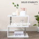 Wooden S Shape Cube Coffee Table 2 Tier Storage Shelves Organizer Office Bookcase Living Room End Desk Stand Display (White)