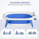 Baby&#039;s Bathing Bliss: Foldable Tub with Cushioned Ergonomics, Temperature Guide, Non-Slip, Portable, 0-3 Years, Azure Blue | Aos