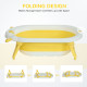 Foldable Baby Bath: Ergonomic Portable Design with Cushion, Temperature Indicator &amp; Non-Slip Legs, 0-3 Years, Yellow | Aosom UK