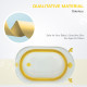 Foldable Baby Bath: Ergonomic Portable Design with Cushion, Temperature Indicator &amp; Non-Slip Legs, 0-3 Years, Yellow | Aosom UK