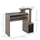 Computer Desk with Sliding Keyboard Tray Storage Drawer Shelf Home Office Workstation Grey