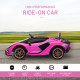 Lamborghini Sian Licensed 12V Kids Electric Ride On Car 2 Motors Toy Car with Remote Control Music Lights MP3 for 3-5 Years Pink