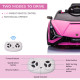 Lamborghini Sian Licensed 12V Kids Electric Ride On Car 2 Motors Toy Car with Remote Control Music Lights MP3 for 3-5 Years Pink