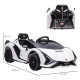 Compatible 12V Battery-powered Kids Electric Ride On Car Lamborghini SIAN Toy w/ Remote Control Lights MP3 for 3-5 Years Old Whi