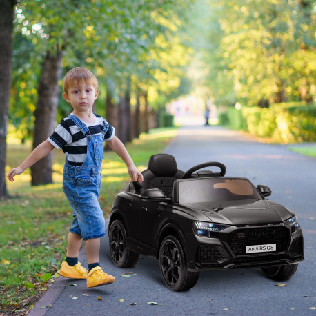 Audi RS Q8 Licensed 6V Kids Electric Ride On Car Toy Car with Remote Control Music Lights USB MP3 for 3-5 Years Old Black