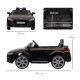 Kids Licensed Audi TT Ride-On Car 12V Battery w/ Remote Suspension Headlights and MP3 Player 2.5-5km/h Black