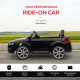 Kids Licensed Audi TT Ride-On Car 12V Battery w/ Remote Suspension Headlights and MP3 Player 2.5-5km/h Black