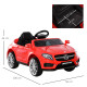 Compatible for 6V Kids Ride On Car Mercedes Benz GLA Licensed Toy toddler w/ Music Remote Control Rechargeable Headlight Two Spe