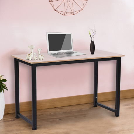 Computer Desk, Writing Table, 120 x 60 x 76cm Workstation for Home Office, Study with Metal Frame, Simple Assembly, Black